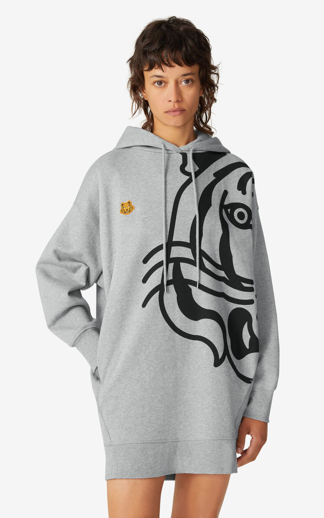 Kenzo K Tiger oversized hooded sweatshirt Ruha Női Szürke | ID.212162